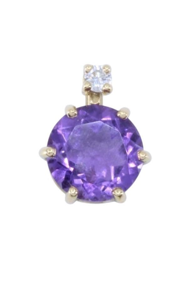 PENDENTIF MODERNE AMÉTHYSTE ET DIAMANT — vue 1