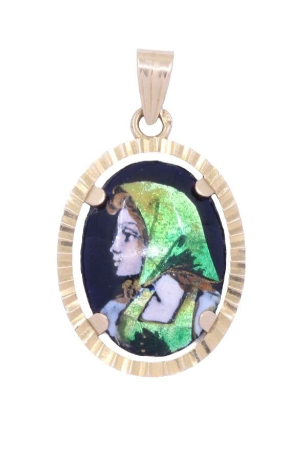 PENDENTIF ANCIEN EN ÉMAIL — vue 1