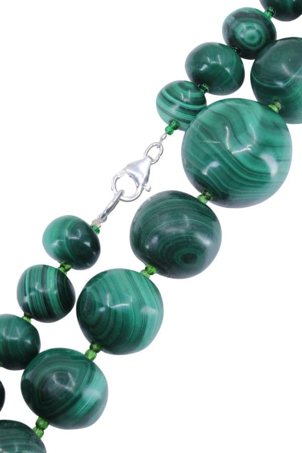 COLLIER BOULES EN MALACHITE — vue 3