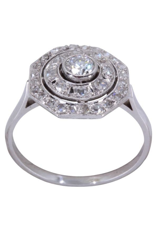 BAGUE ART-DÉCO DIAMANTS — vue 1