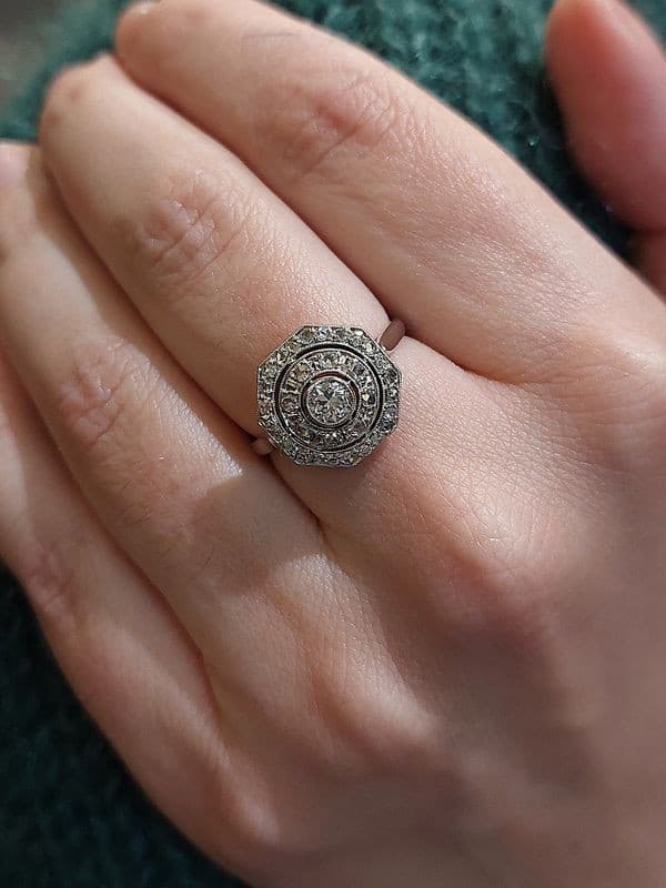 BAGUE ART-DÉCO DIAMANTS — vue 2
