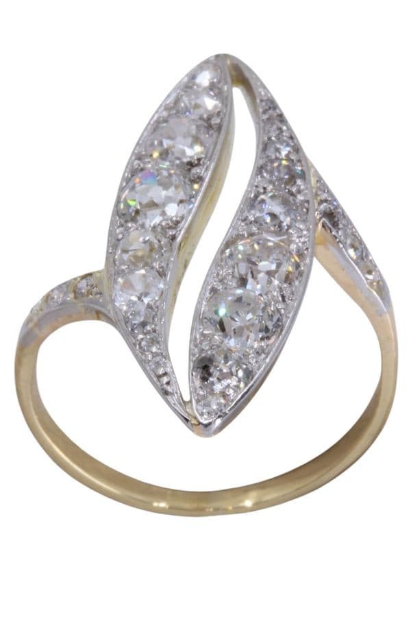 BAGUE MARQUISE ART-NOUVEAU — vue 1