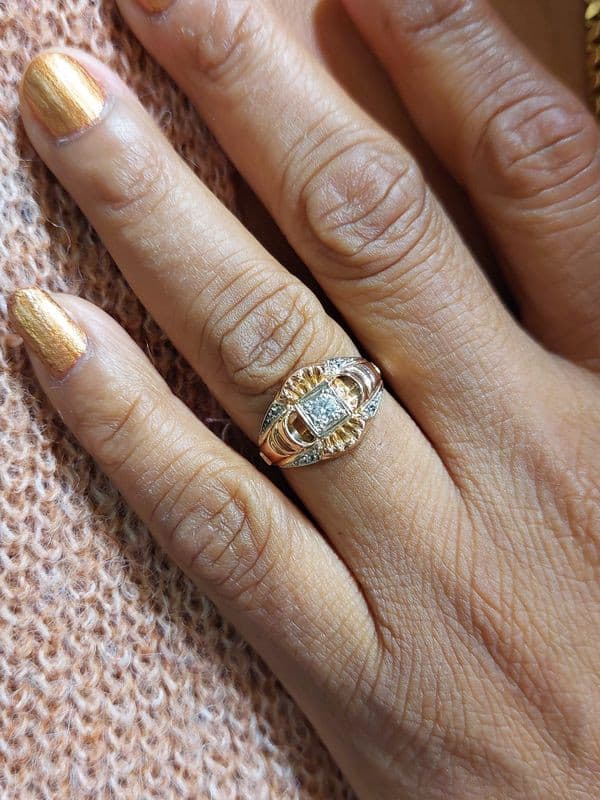 SOLITAIRE DIAMANT ANNÉES 50 — vue 2