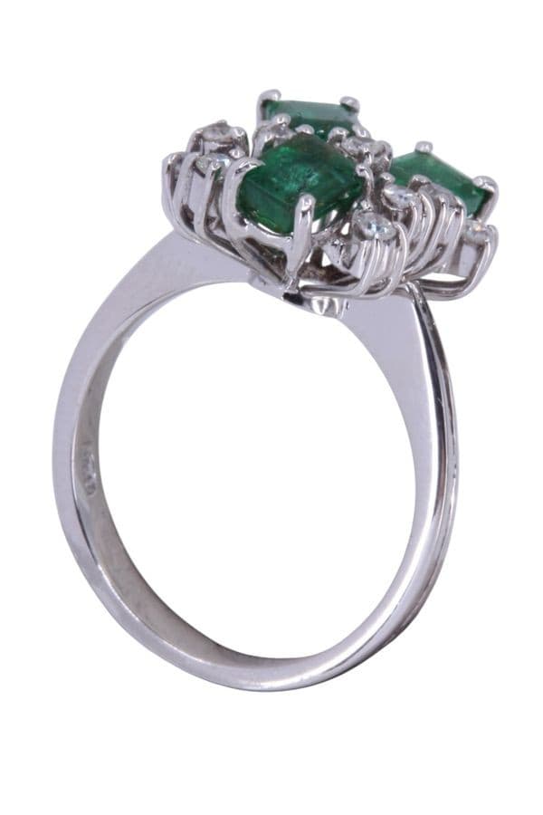 BAGUE ÉMERAUDES ET DIAMANTS ANNÉES 50' — vue 4