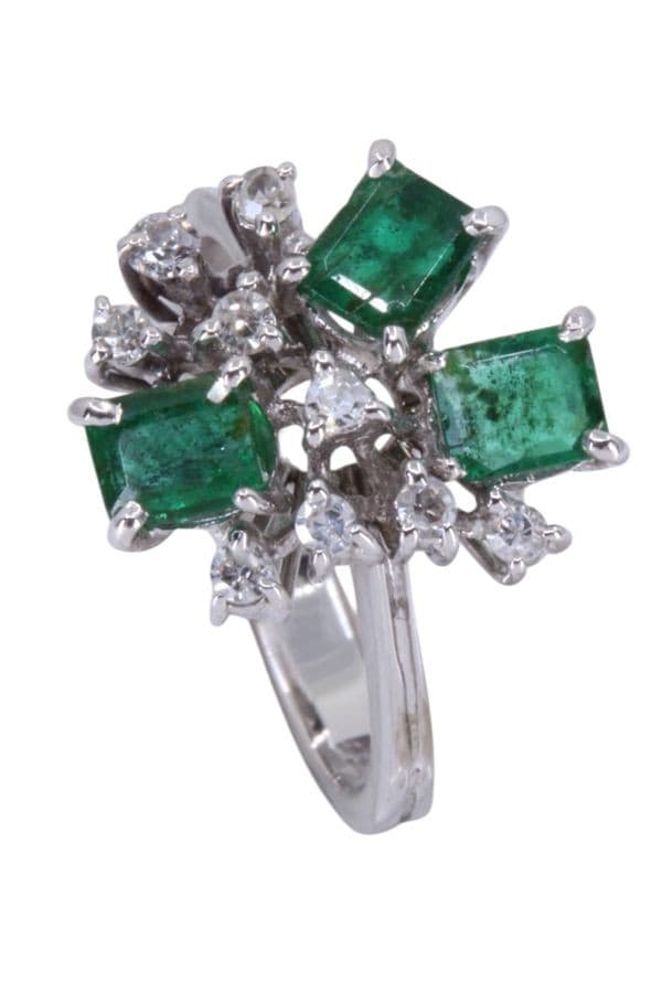 BAGUE ÉMERAUDES ET DIAMANTS ANNÉES 50' — vue 5