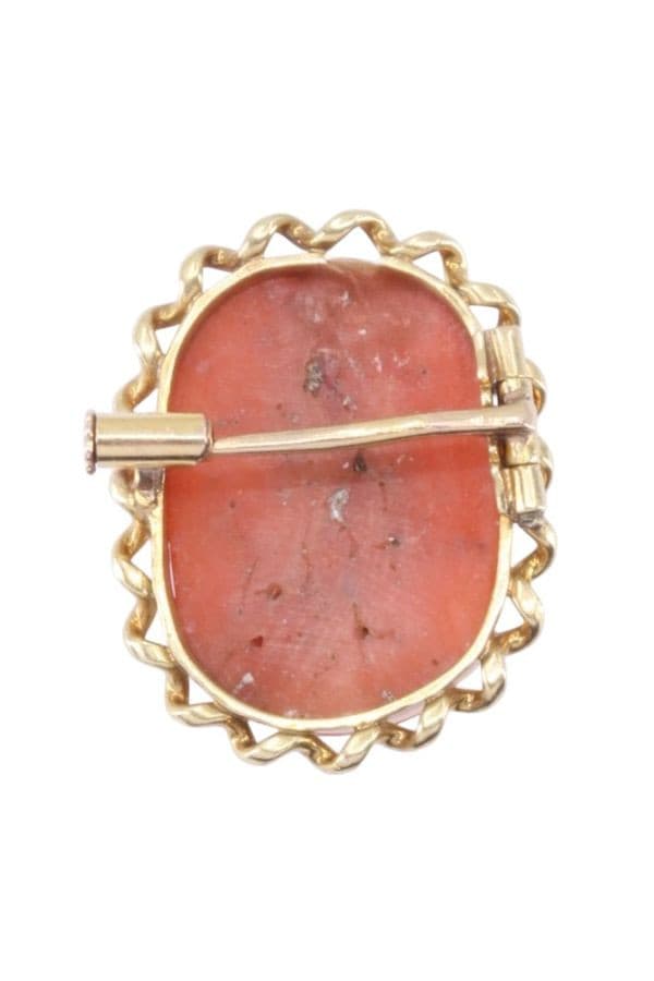 BROCHE CAMÉE CORAIL — vue 3