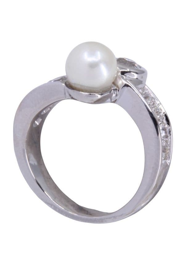 BAGUE ANCIENNE PERLE ET DIAMANTS — vue 5