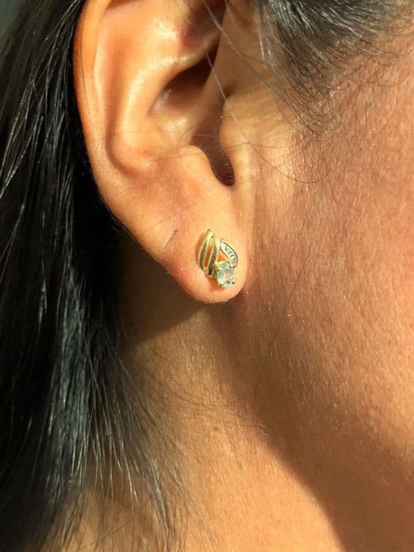 BOUCLES D'OREILLES MODERNES TOPAZE — vue 2