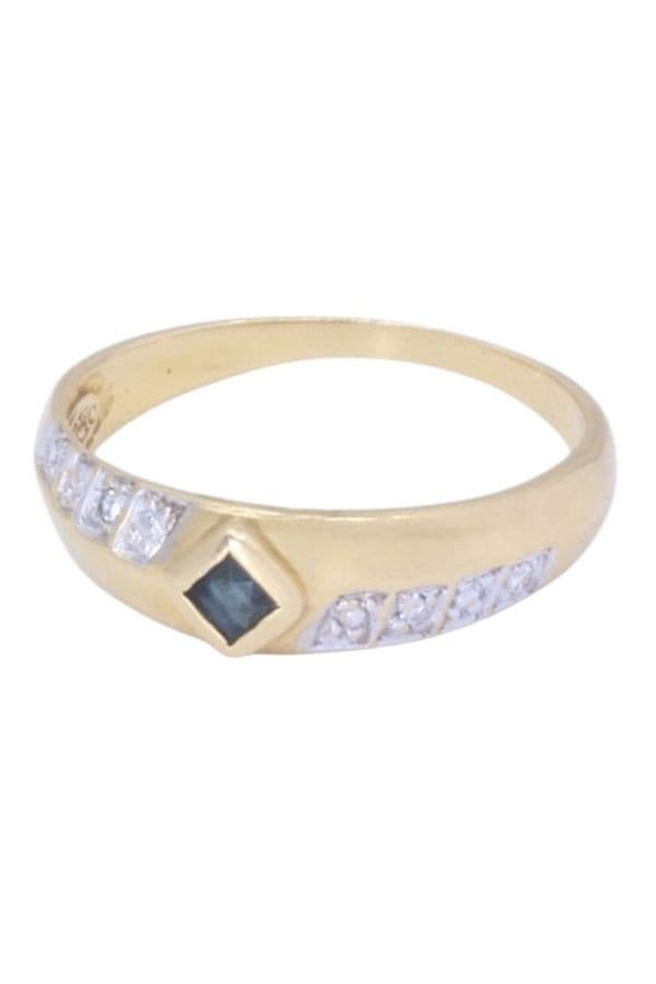 BAGUE MODERNE SAPHIR ET DIAMANTS — vue 6
