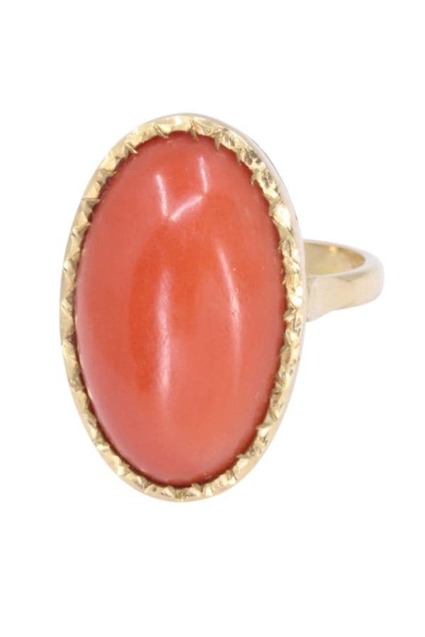 BAGUE ANCIENNE CORAIL — vue 5