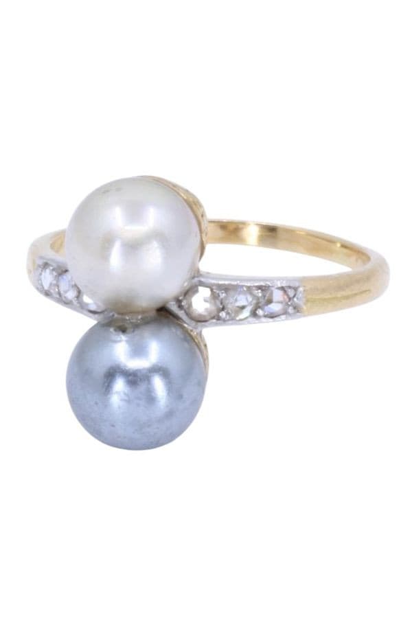 BAGUE PERLES ET DIAMANTS ART-NOUVEAU — vue 6