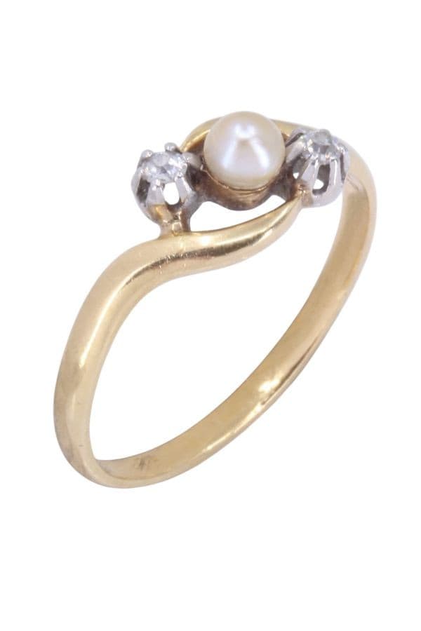 BAGUE PERLE ET DIAMANTS NAPOLÉON III — vue 3