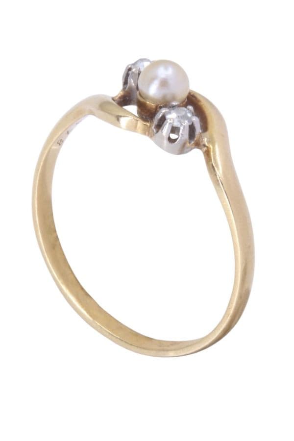 BAGUE PERLE ET DIAMANTS NAPOLÉON III — vue 4
