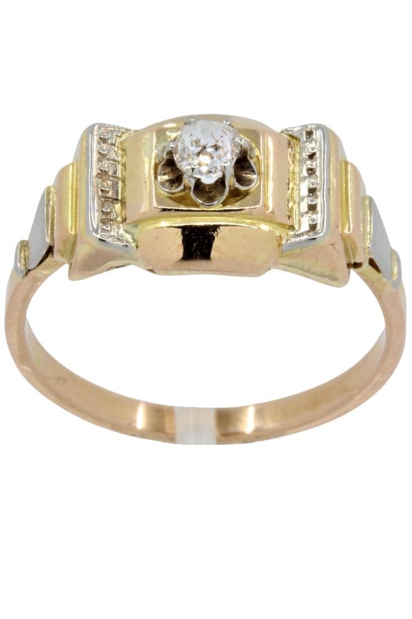 SOLITAIRE ANCIEN 0.14 CARAT — vue 1