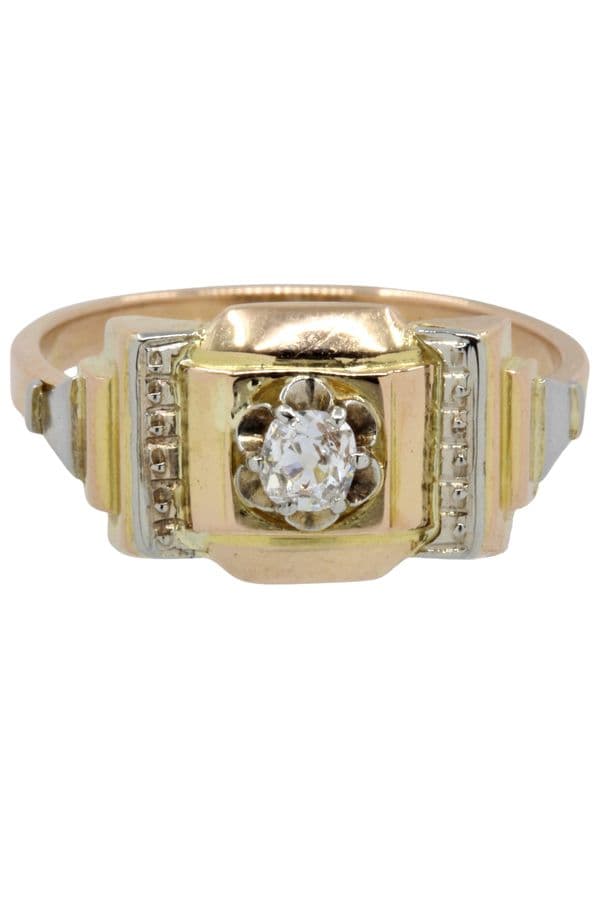 SOLITAIRE ANCIEN 0.14 CARAT — vue 2