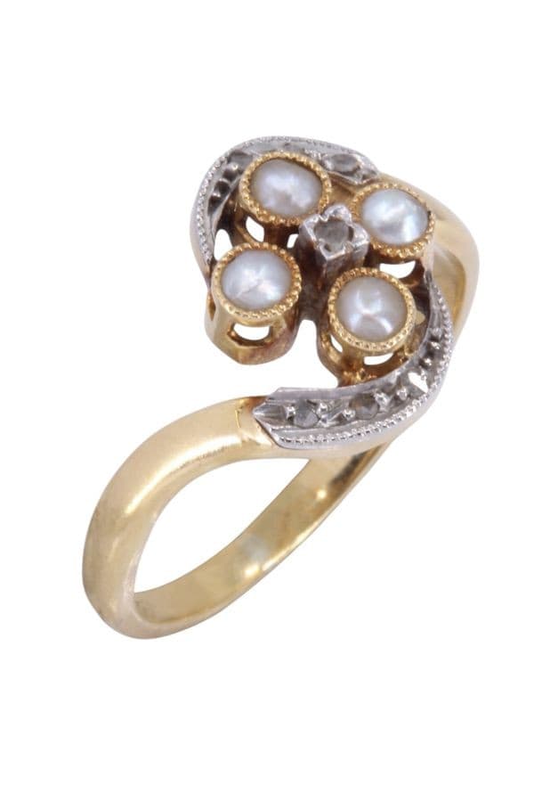 BAGUE PERLES ET DIAMANTS NAPOLÉON III — vue 3