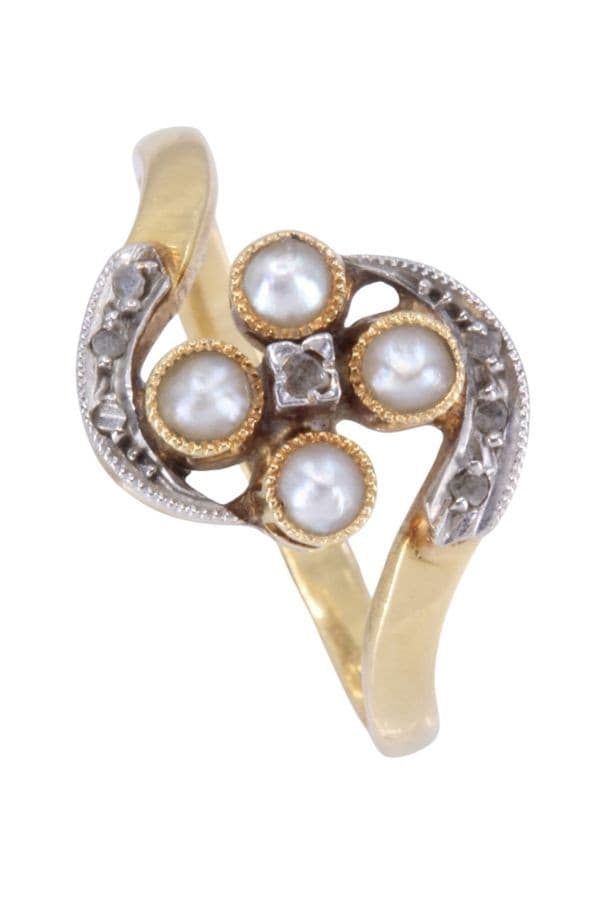 BAGUE PERLES ET DIAMANTS NAPOLÉON III — vue 5