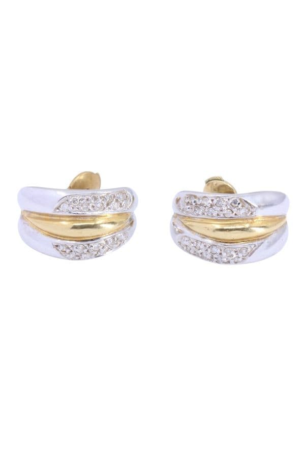 DEMI-CRÉOLES DIAMANTÉES 2 ORS — vue 3