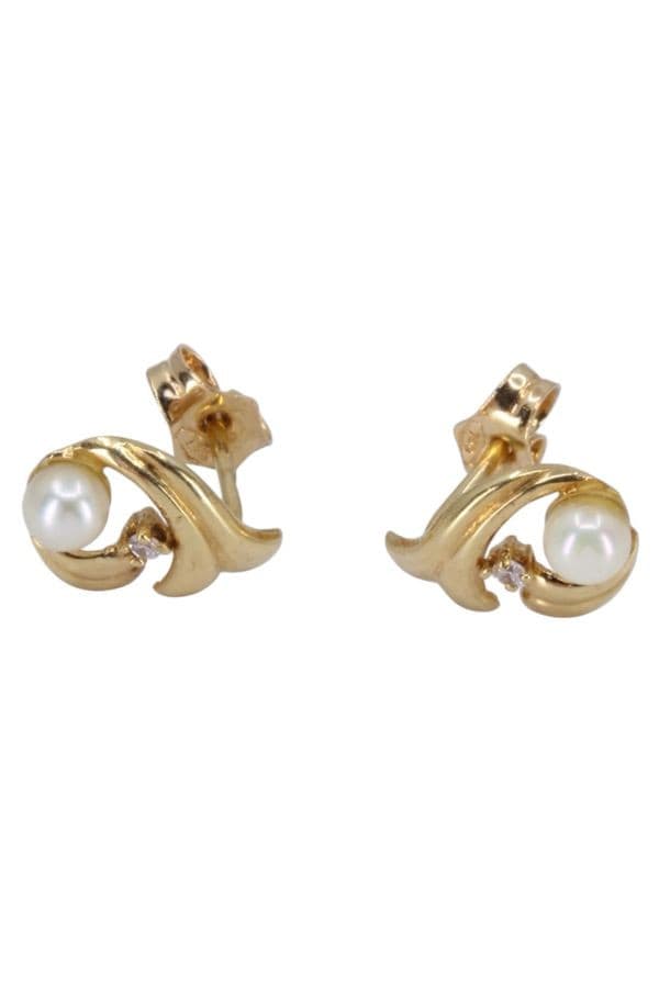BOUCLES D'OREILLES PERLES ET DIAMANTS — vue 3