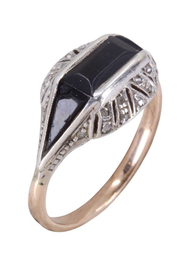 BAGUE ONYX ET DIAMANTS NAPOLÉON III — vue 3