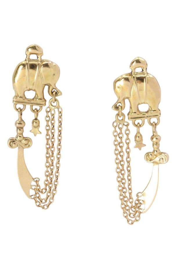 BOUCLES D'OREILLES PENDANTES ÉLÉPHANTS — vue 1