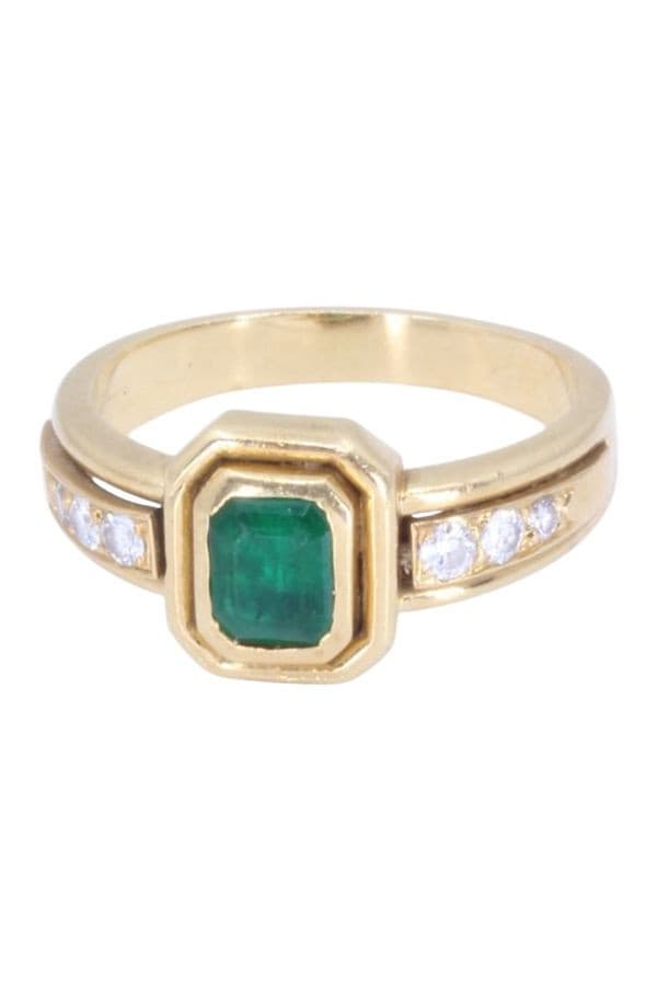 BAGUE ÉMERAUDE ET DIAMANTS — vue 6