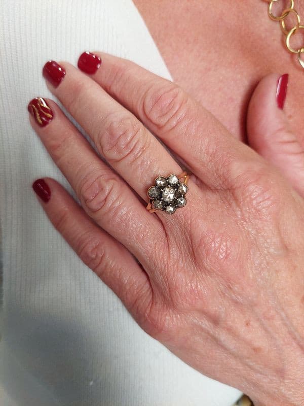BAGUE MARGUERITE DIAMANTS NAPOLÉON III — vue 2