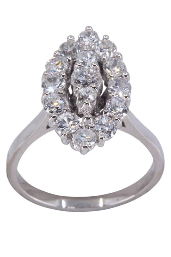 BAGUE MARQUISE DIAMANTS  ANNÉES 50' — vue 1