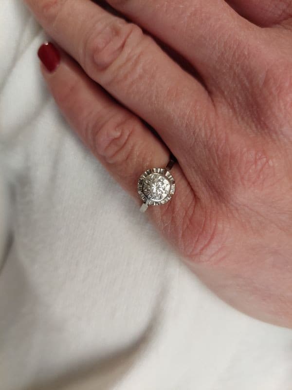 SOLITAIRE ANCIEN DIAMANT 0.25 CARAT — vue 2