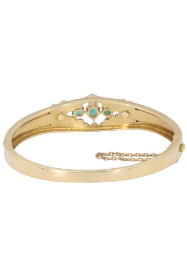 BRACELET JONC ÉMERAUDES ET DIAMANTS — vue 4