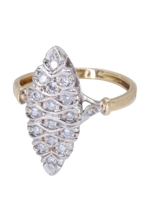BAGUE MARQUISE DIAMANTS — vue 6