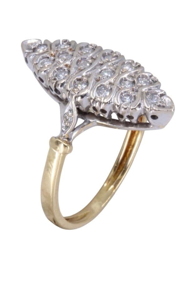 BAGUE MARQUISE DIAMANTS — vue 3