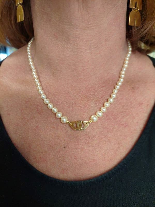 COLLIER DE PERLES MENOTTES DINH VAN R10 — vue 2