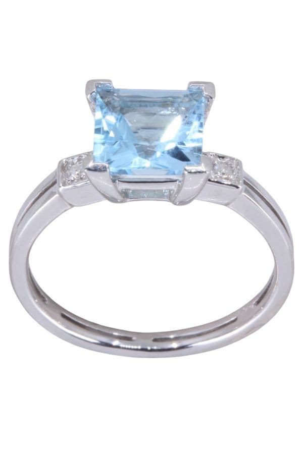 BAGUE MODERNE TOPAZE ET DIAMANTS — vue 1