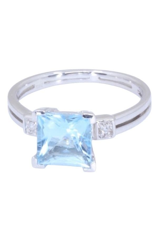 BAGUE MODERNE TOPAZE ET DIAMANTS — vue 6