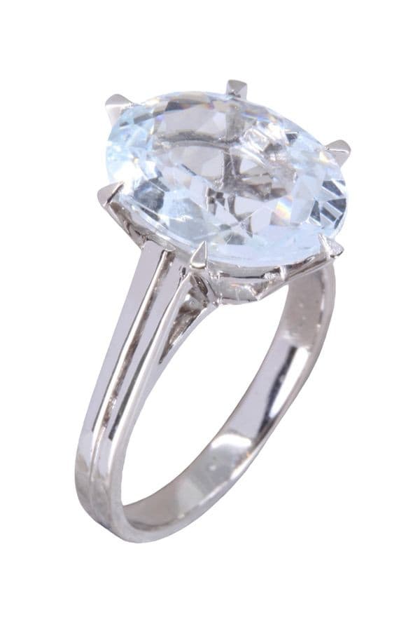 BAGUE MODERNE AIGUE-MARINE — vue 3