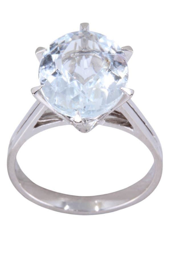 BAGUE MODERNE AIGUE-MARINE — vue 1