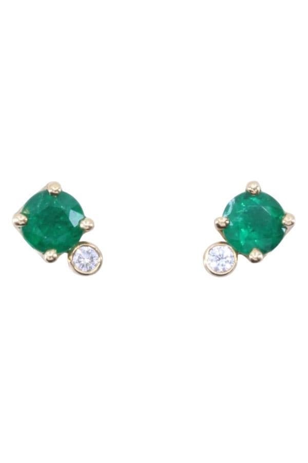 BOUCLES D'OREILLES ÉMERAUDES ET DIAMANTS — vue 1