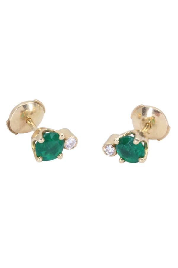 BOUCLES D'OREILLES ÉMERAUDES ET DIAMANTS — vue 3