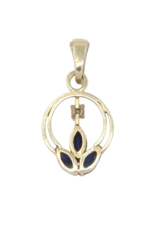 PENDENTIF SAPHIRS ET DIAMANT — vue 3