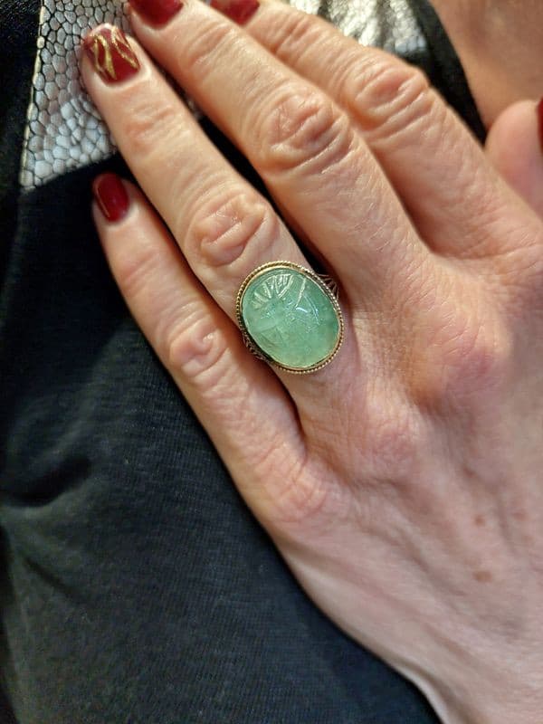 BAGUE SCARABÉE JADE — vue 2