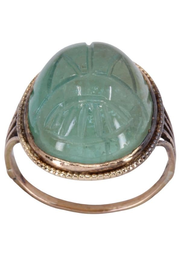 BAGUE SCARABÉE JADE — vue 1