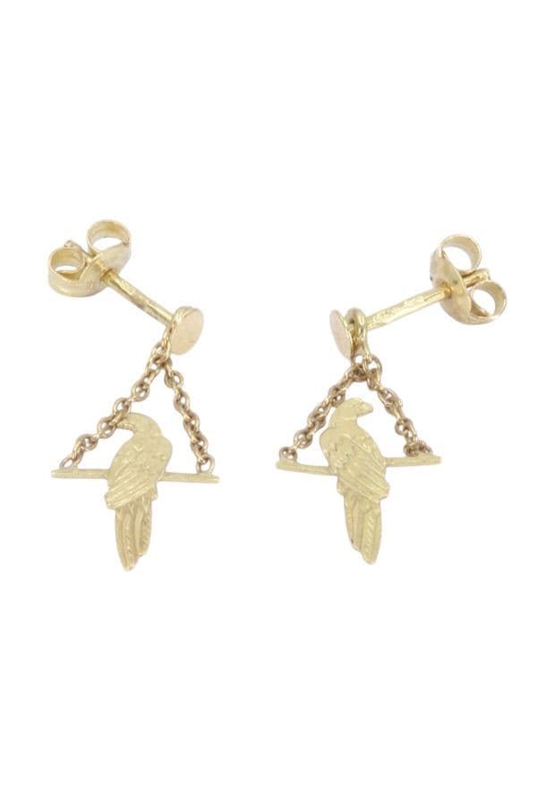 BOUCLES D'OREILLES PENDANTES PERROQUETS — vue 3