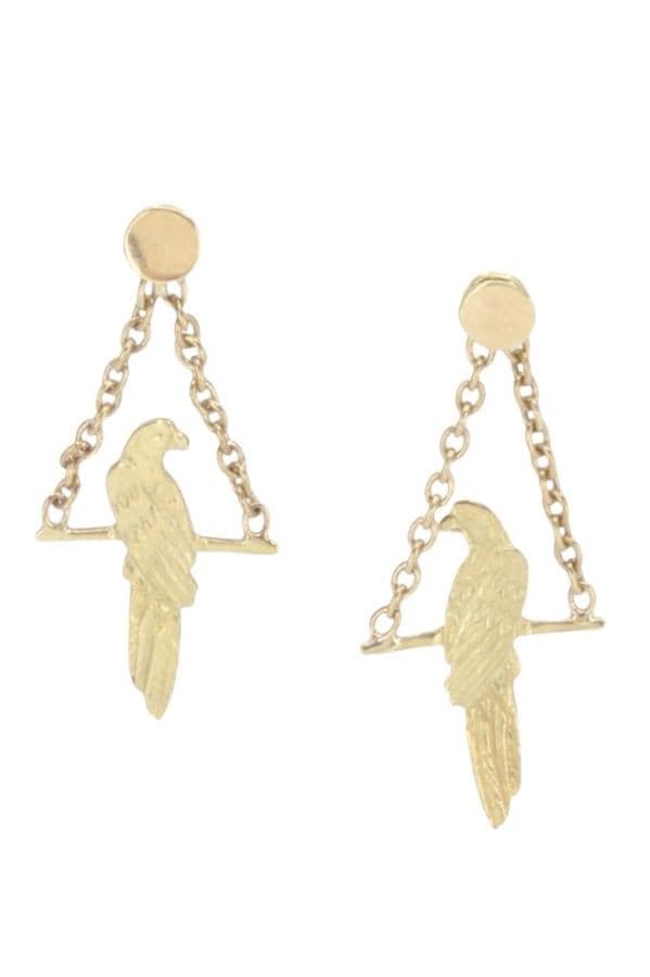 BOUCLES D'OREILLES PENDANTES PERROQUETS — vue 1