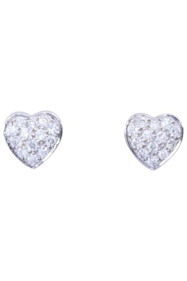 BOUCLES D'OREILLES COEURS DIAMANTÉS — vue 1
