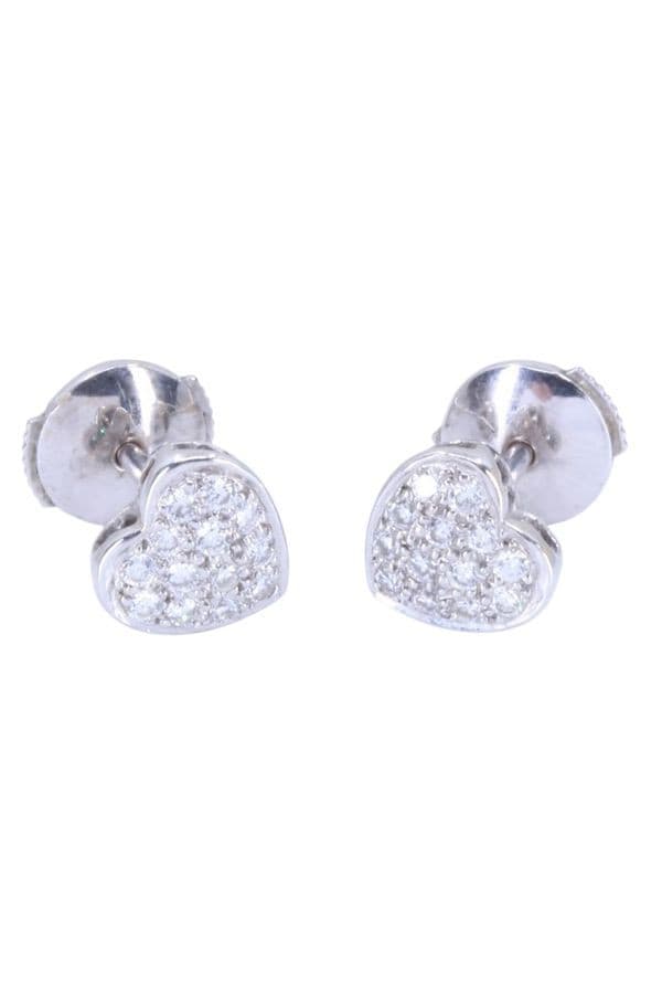 BOUCLES D'OREILLES COEURS DIAMANTÉS — vue 3