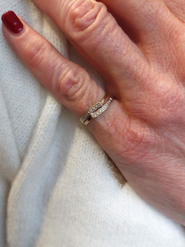 BAGUE MODERNE DIAMANTS — vue 2