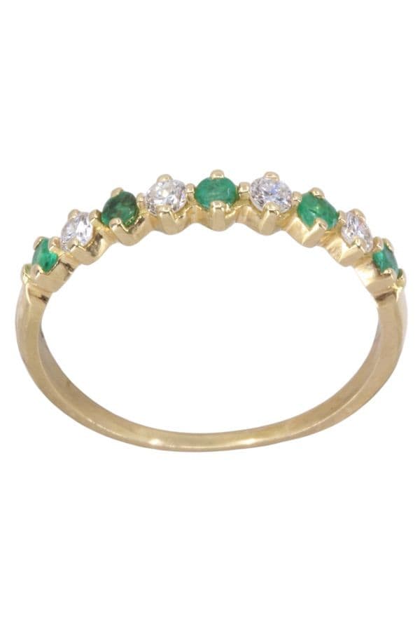 BAGUE ÉMERAUDES ET DIAMANTS — vue 1