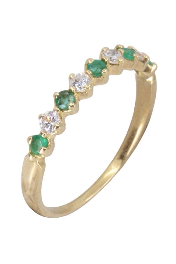 BAGUE ÉMERAUDES ET DIAMANTS — vue 3