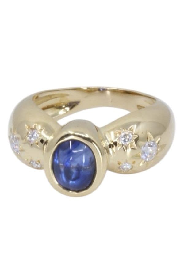 BAGUE MODERNE SAPHIR ET DIAMANTS — vue 6